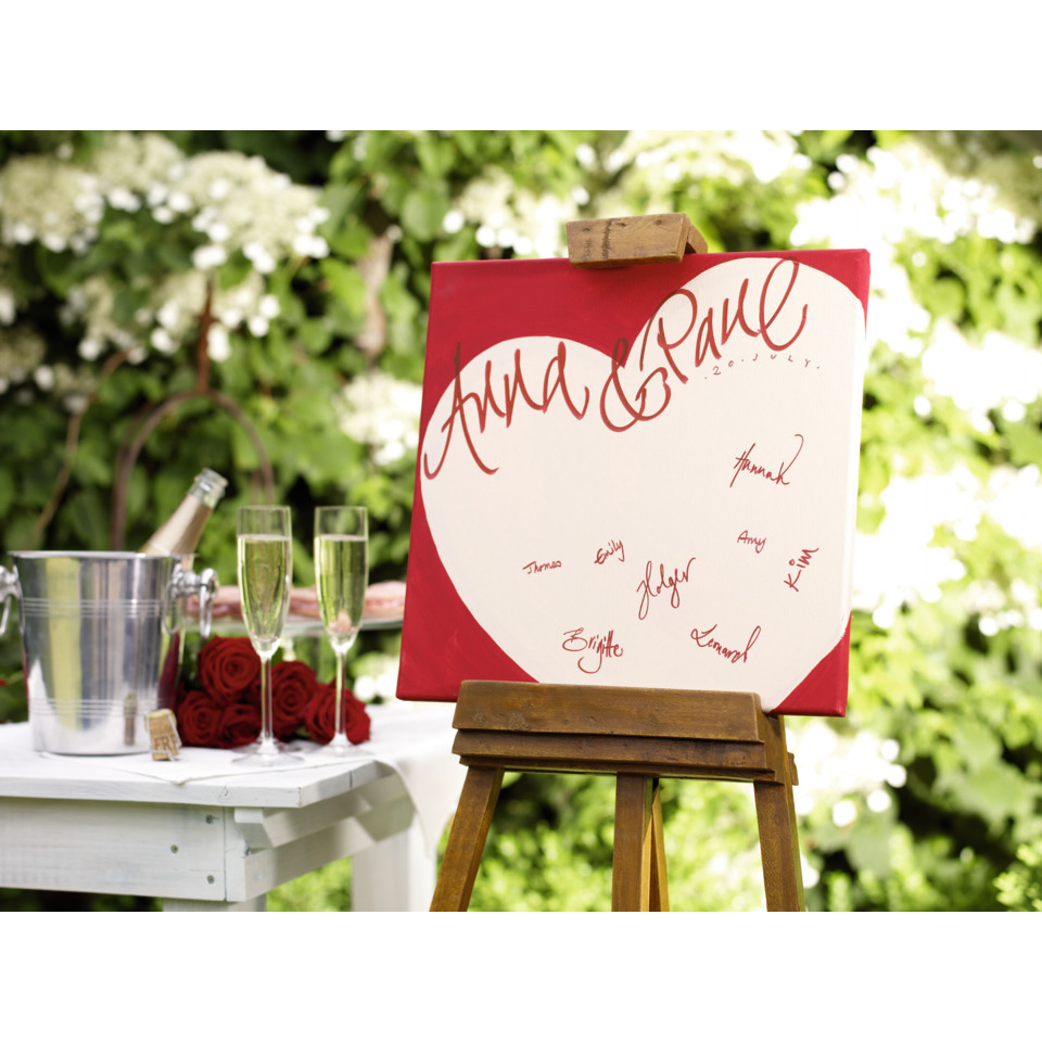 hochzeit, malerei, leinwand, künstlerstaffel, herz