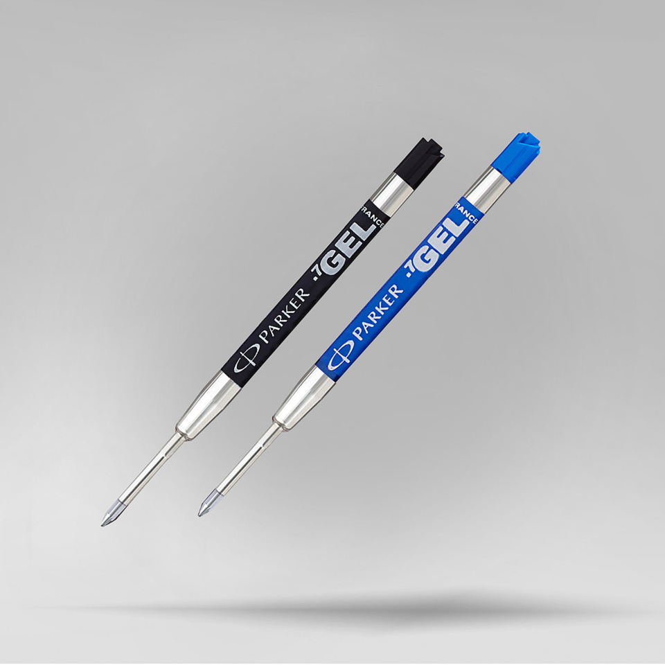 Bleistift, Mechanischer Bleistift, schwarzer Körper, blauer Clip, Parker Gel