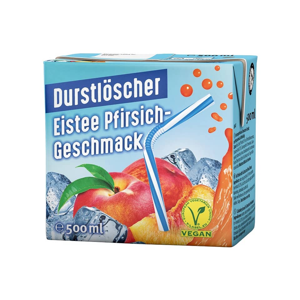 Eistee, Pfirsich, Geschmack, Strohhalm, 350 ml