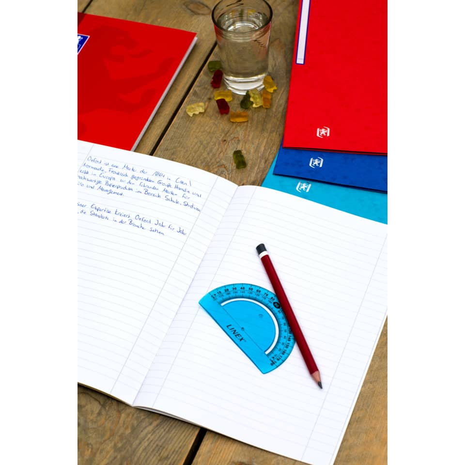 notebook, Lineal, Protraktor, Bleistift, Glanzen?