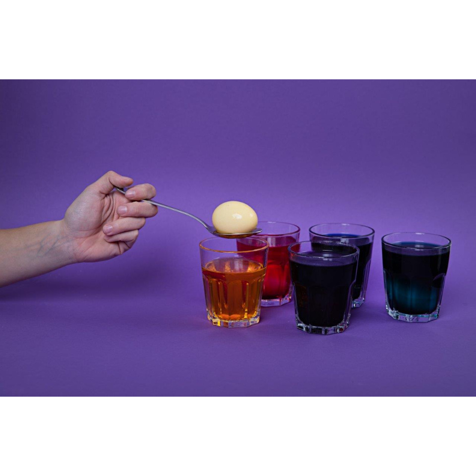 eier, eierbecher, farbiges getränk, glas, löffel