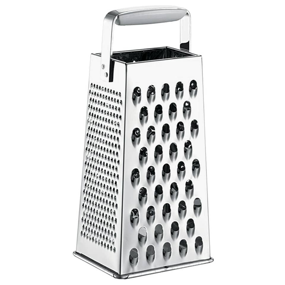 Käse Reibe, Küchenreibe, Stahl, Vierkant-Griff, Metallkonstruktion