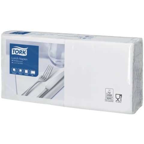 Lunchservietten 200ST weiß   2-lagig 1/4 TORK 477149