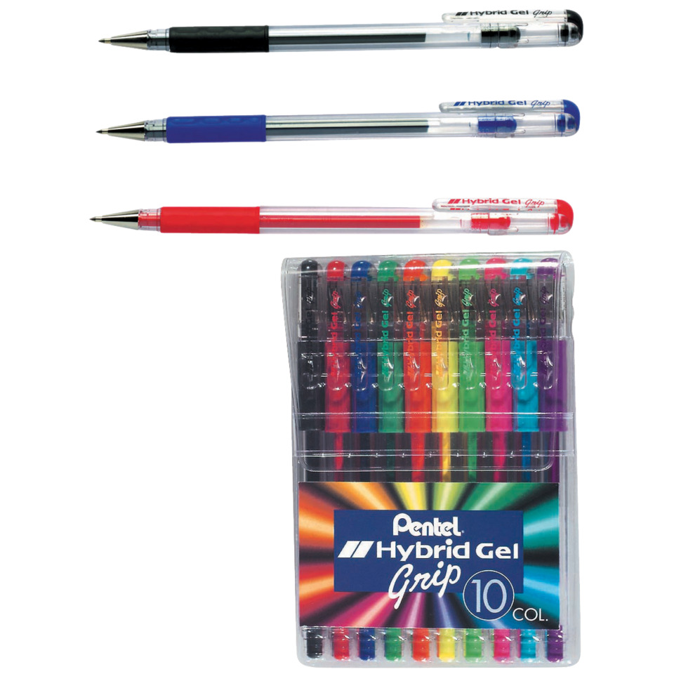 Gelstift, Kugelschreiber, Hybrid Gel, 10er-Set, Farbpalette