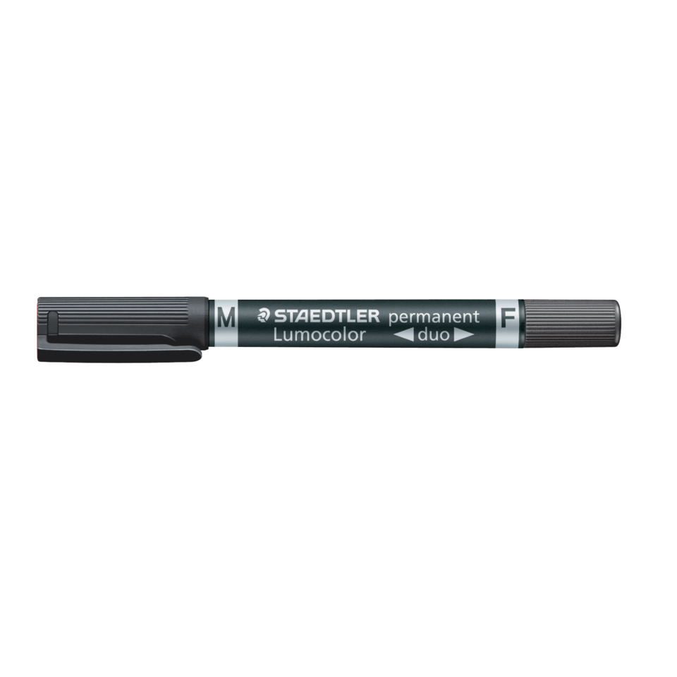 Marker, Permanent marker, Lumocolor, Dual-tip, Grau/Schwarz