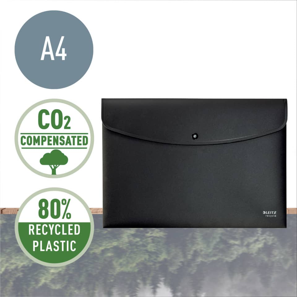 A4, clutch, pocket, folder, black
