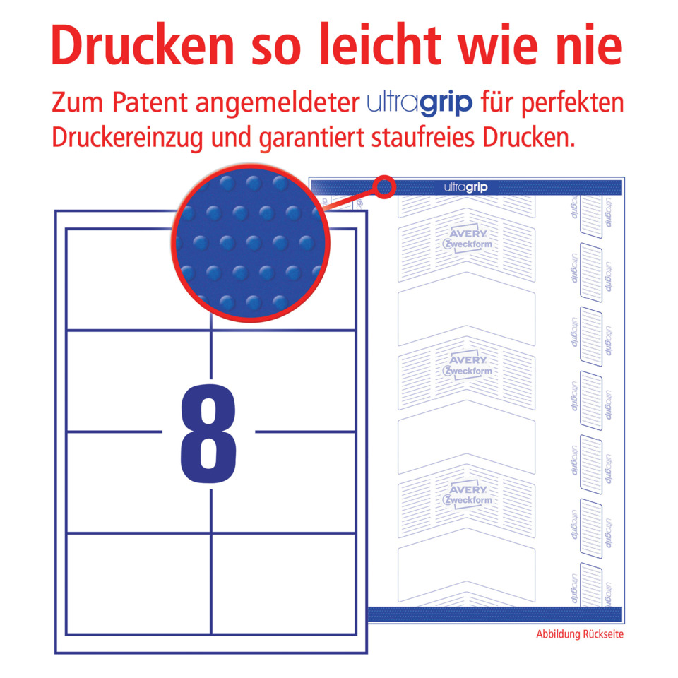 Druckbleiste, Kalenderbild, Avery, augefüllende Punktierung, 8, pocket Kalender, gefalteter Kalender, Rasteranordnung, Zahl 8, Demonstrationsbild