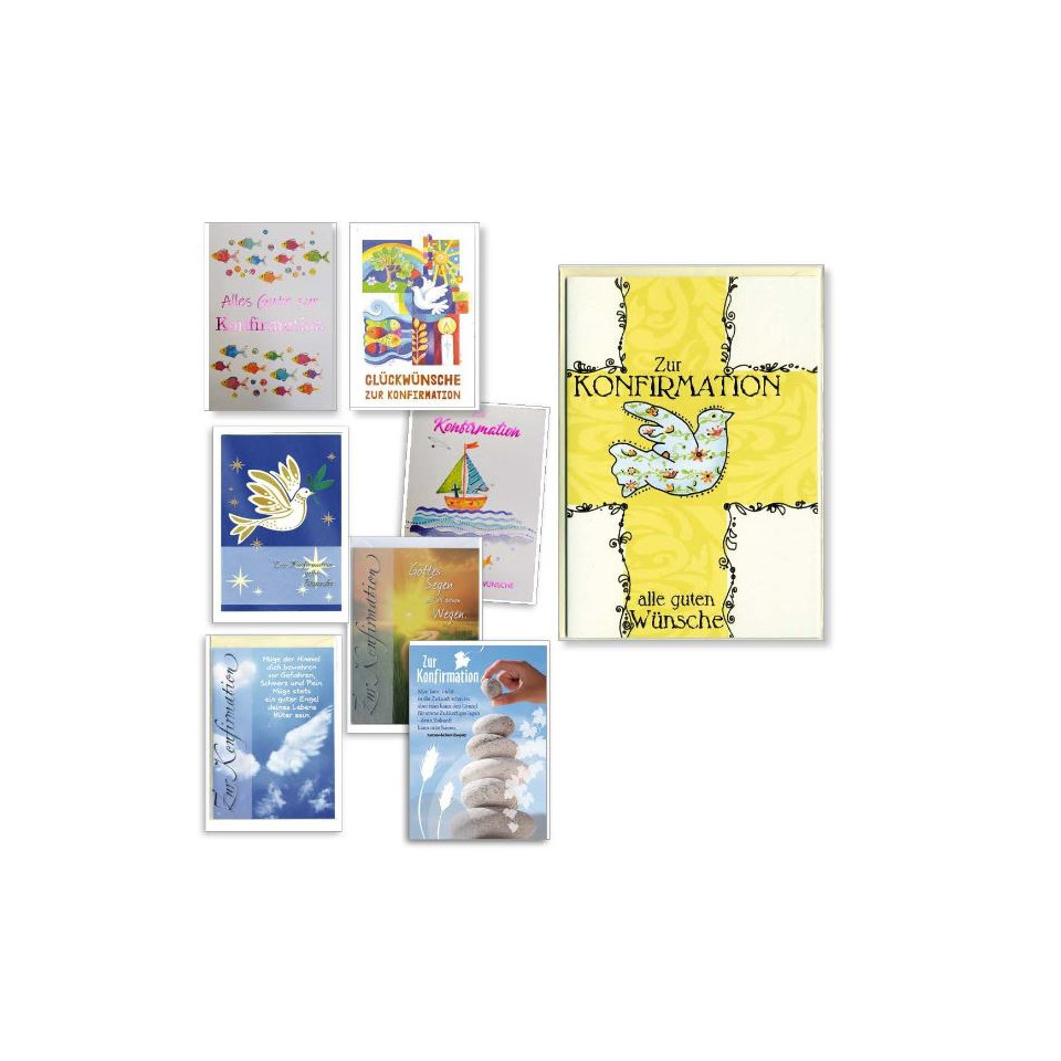 karten, konfirmation, wünsche, grußkarten, bunte