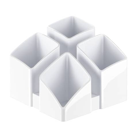 Schreibtischköcher SCALA, mit 4 Fächern und Kartenständer, weiß HAN 17450-12