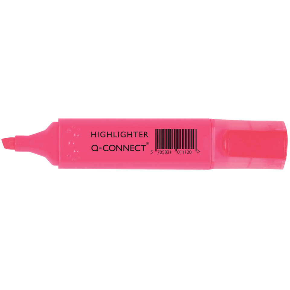 highlighter, pink, Marker, Q-Connect, barrel