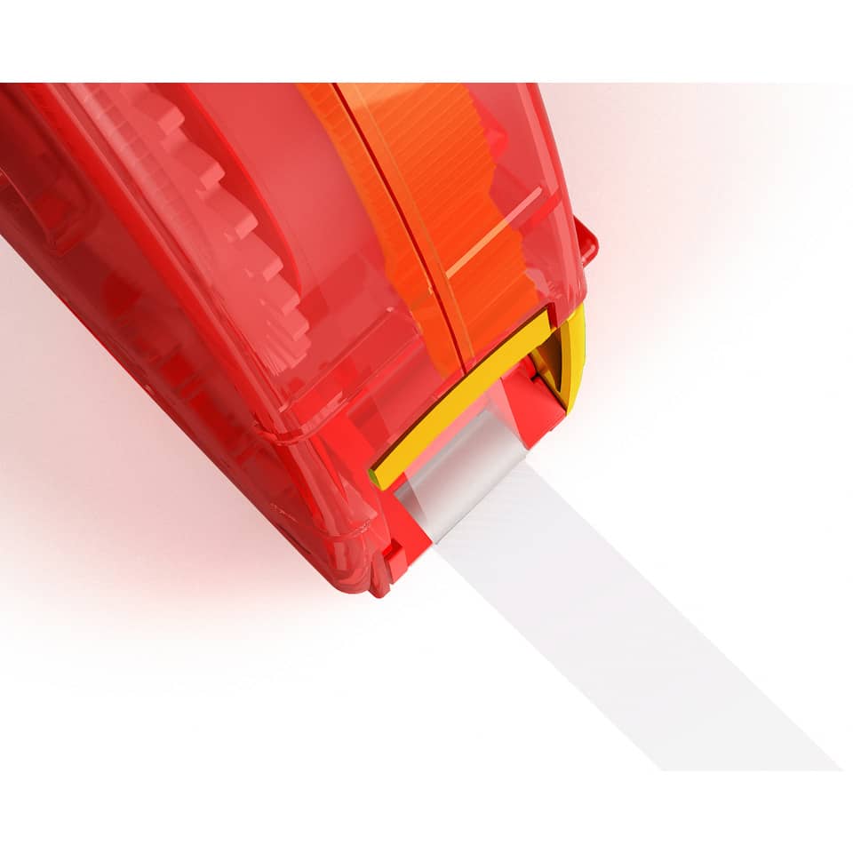 Klebeband, Abroller, Rot, Transparenter Kern, Tape-Rolle