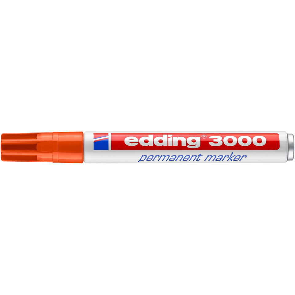 Permanentmarker, Marker, Orangene Kappe, weißer Körper, ed ding 3000