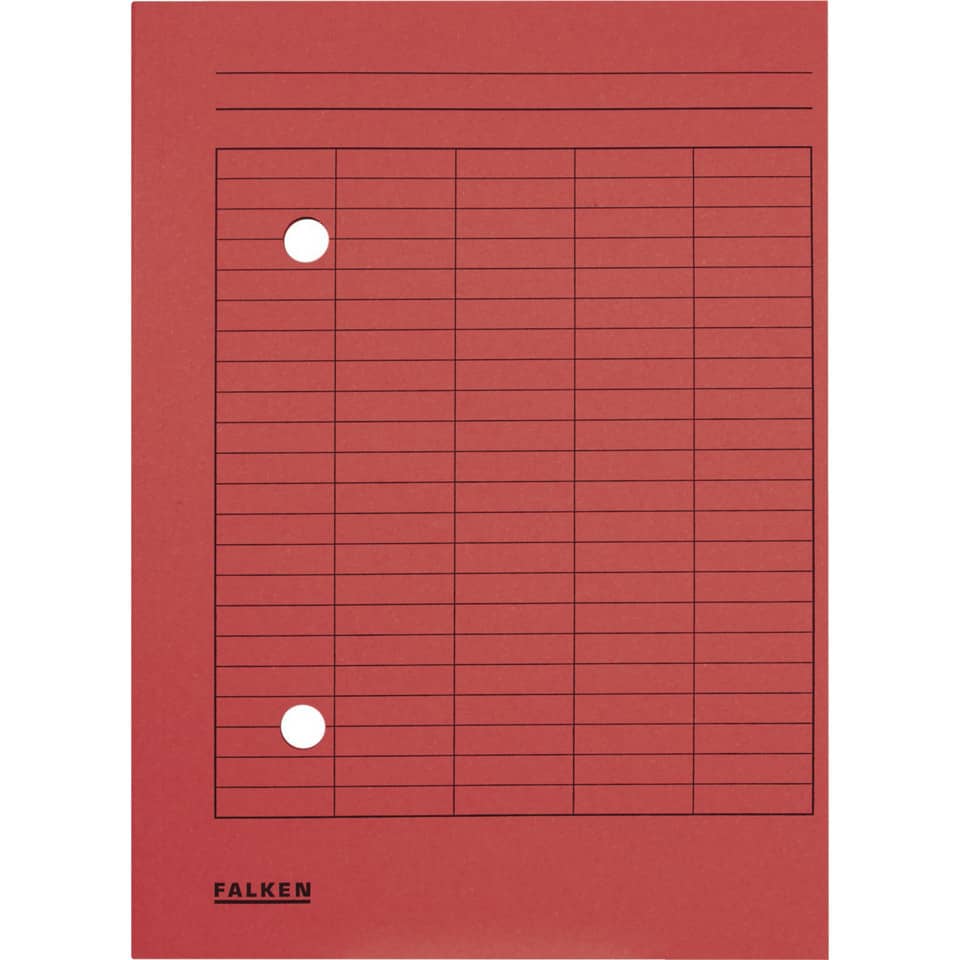 notebook, rot, Gitter, zwei Lochungen, Marke:FALKEN
