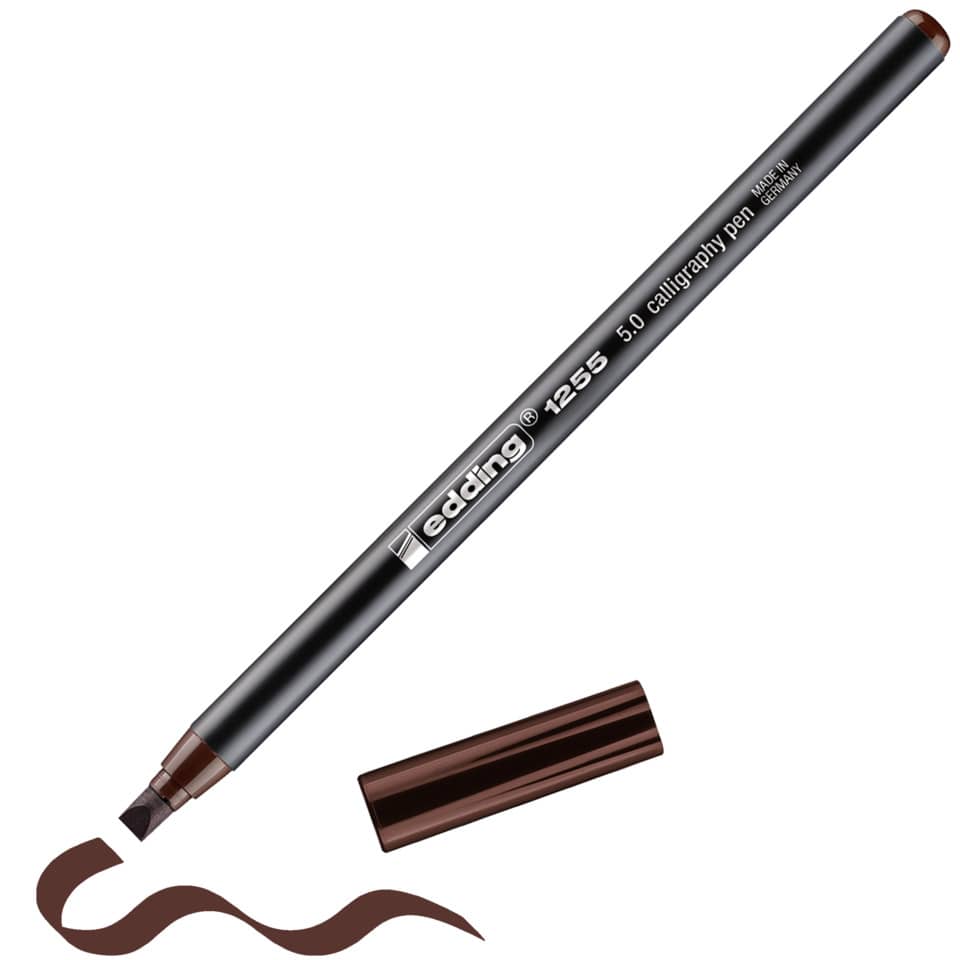 Kalligraphie-Stift, Faserstift, braune Tinte, braune Kappe, Markerstift