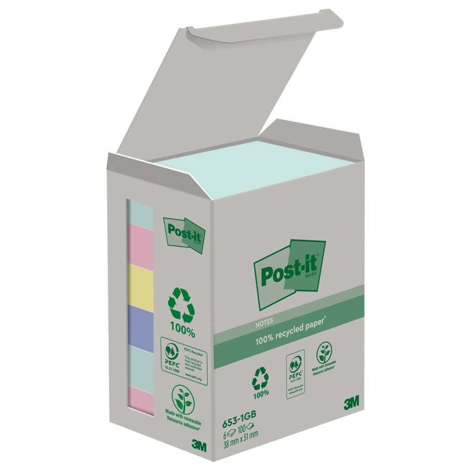 notizblätter, post-it, notizblock, sticky notes, recyclingpapier