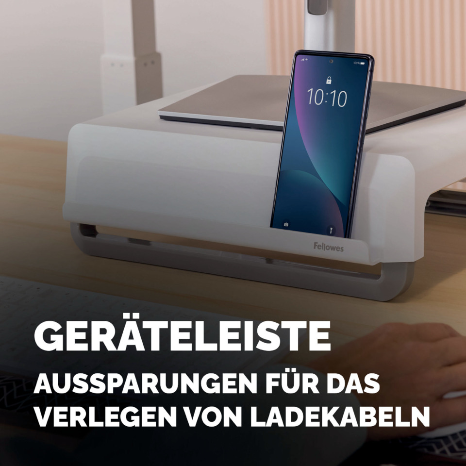 Smartphone, Wireless charger, Docking station, Fellowes, Ladekabelauswurf