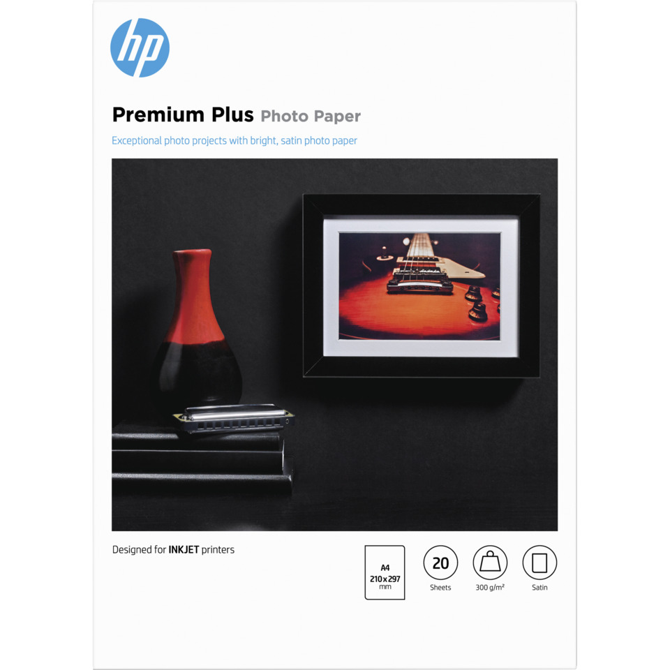Fotopapier, A4, 20 Blätter, Satin, Tintenstrahldrucker, Fotopapier, A4, Satinschwarz, Kunstrahmen, Gehäuse
