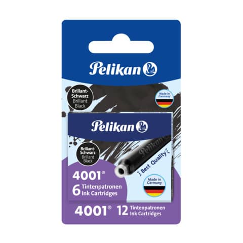 Tintenpatrone 4001® TP/6, 2 Etuis a 6 Stück, brilliantschwarz PELIKAN 300004127