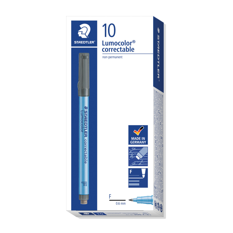 Lumen color, Lumocolor korrigierbar, Farbkorrekturstift, Deckfarbmarkierer, Staedtler Stifte, Marker, Lumocolor, correctable, non-permanent, Staedtler