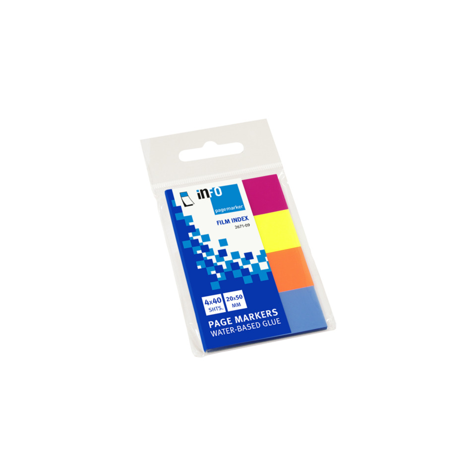 Seitenmarker, Wasserbasierter Kleber, Marker, Farbblöcke, Verpackung