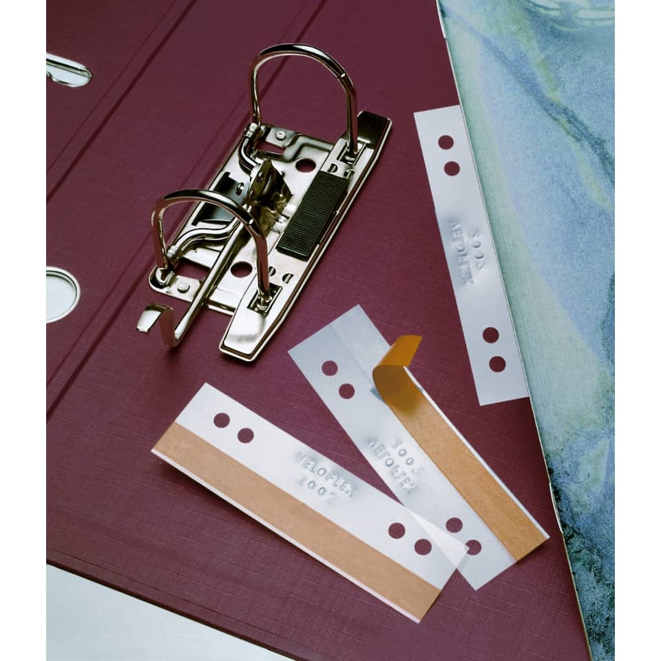 Drei-Ring-Ordner, Bördelband, Binder-Mechanik, Prägete Verschluss, Beschriftungsschilder