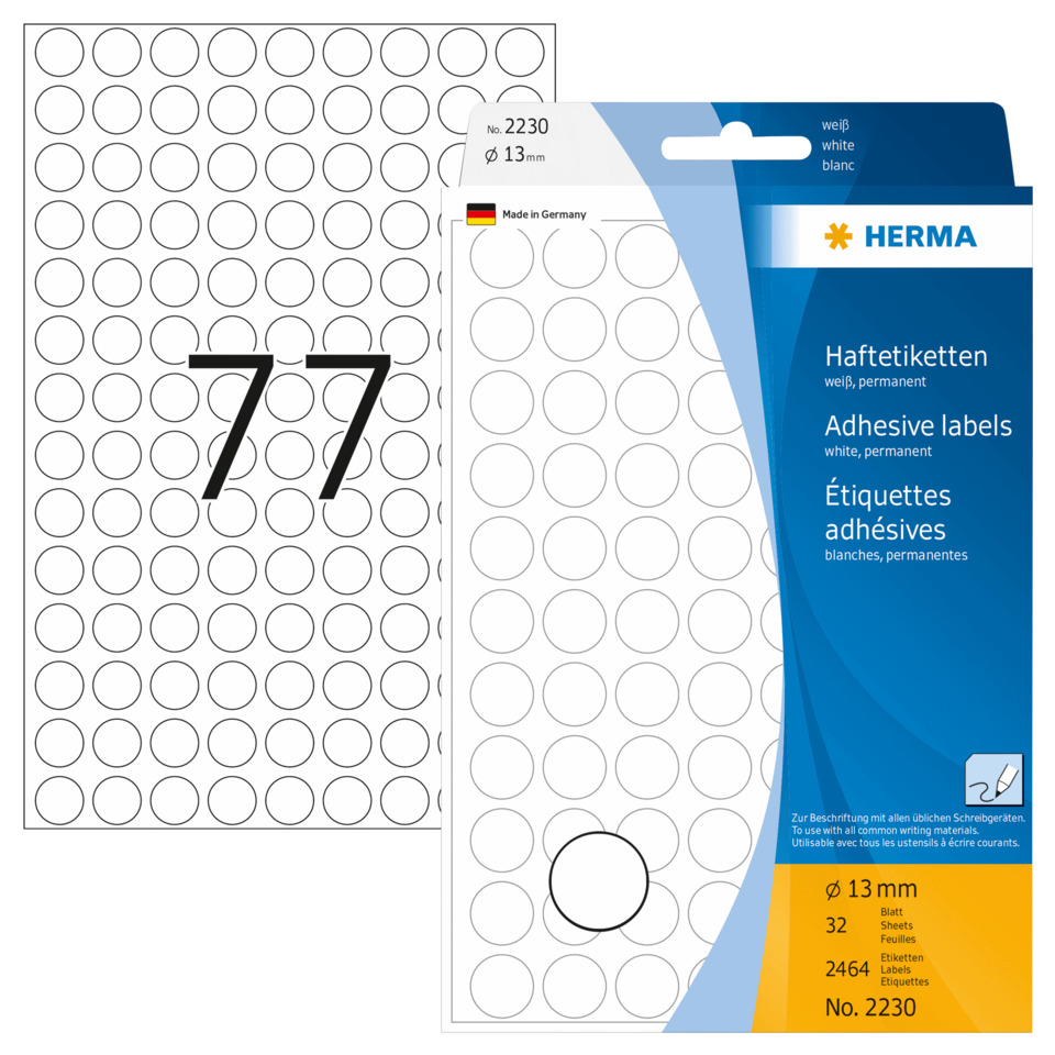 Etiketten, Klebebalken, Aufkleber, Schwarz-weiß, Klebelabels, Klebebandetiketten, Etikettenbogen, Kreisetiketten, Aufkleberraster, Durchmesser 13 mm