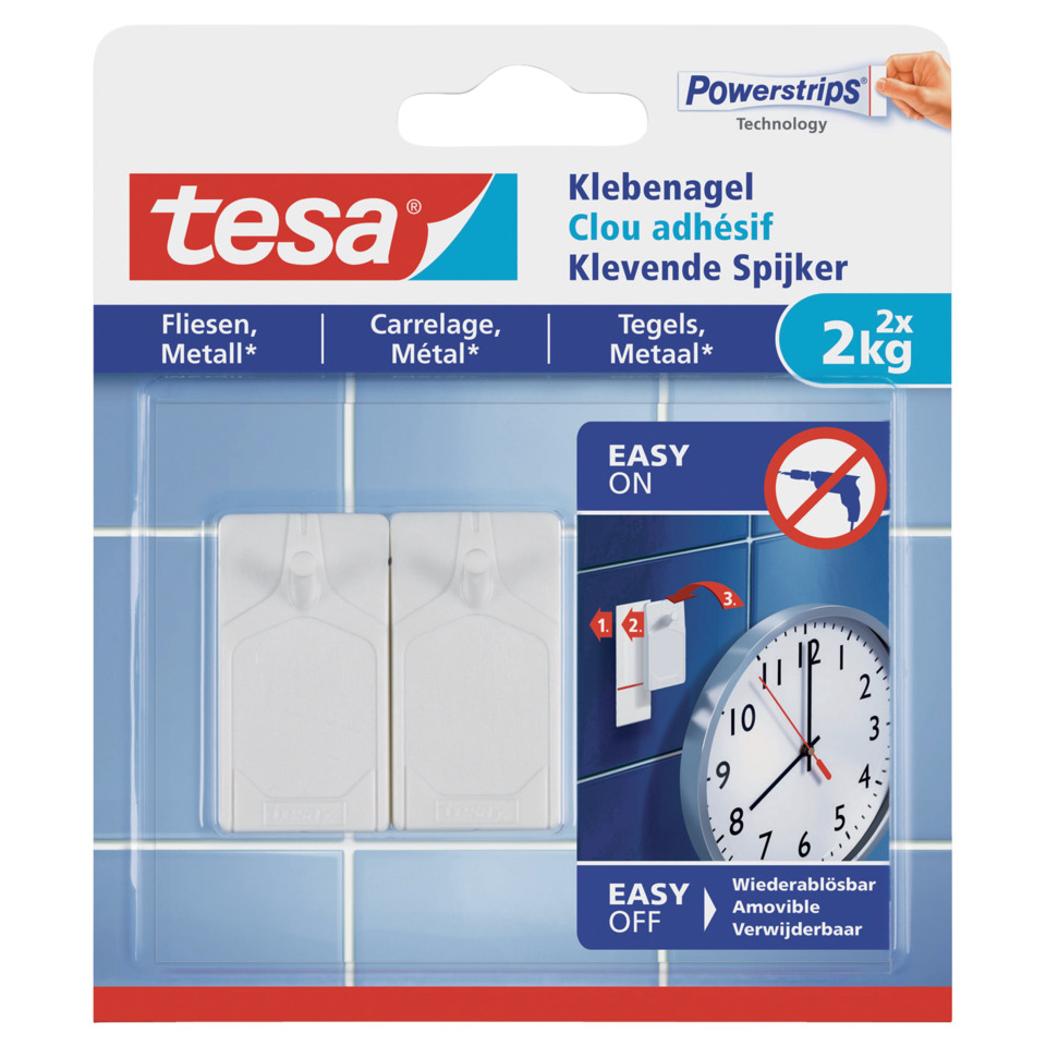 Klebenspannung, Fliesenmontage, Klebehalterschale, Powerstrips, 2kg