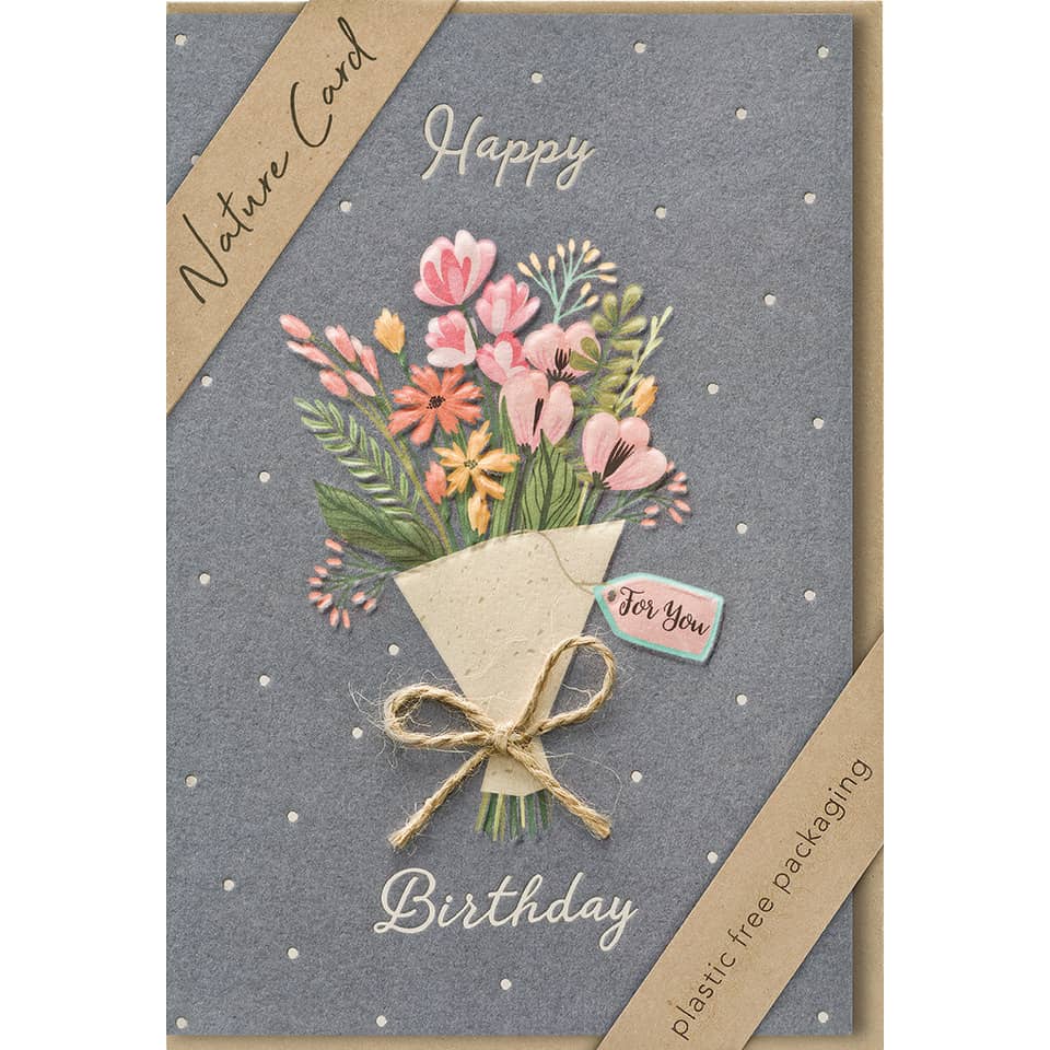 birthday card, flowers, bouquet, paper craft, gift card