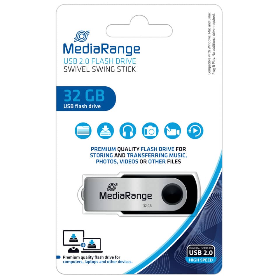USB, 32 GB, USB-Stick, Schwenkmechanismus, Metall