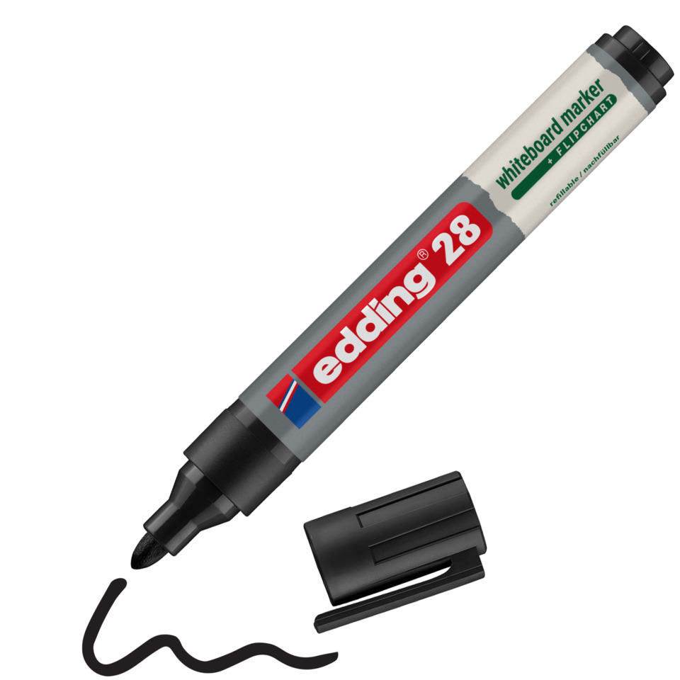 Marker, Whiteboard, Filzstift, Schwarz, Nachfüllbar