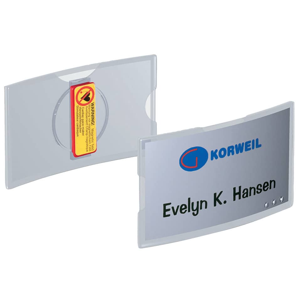 Namensschild konvex mit Magnet, transparentes Acryl, 75 x 40 mm, 25 Stück DURABLE 8123 19 Namensschild konvex mit Magnet, transparentes Acryl, 75 x 40 mm, 25 Stück DURABLE 8123 19