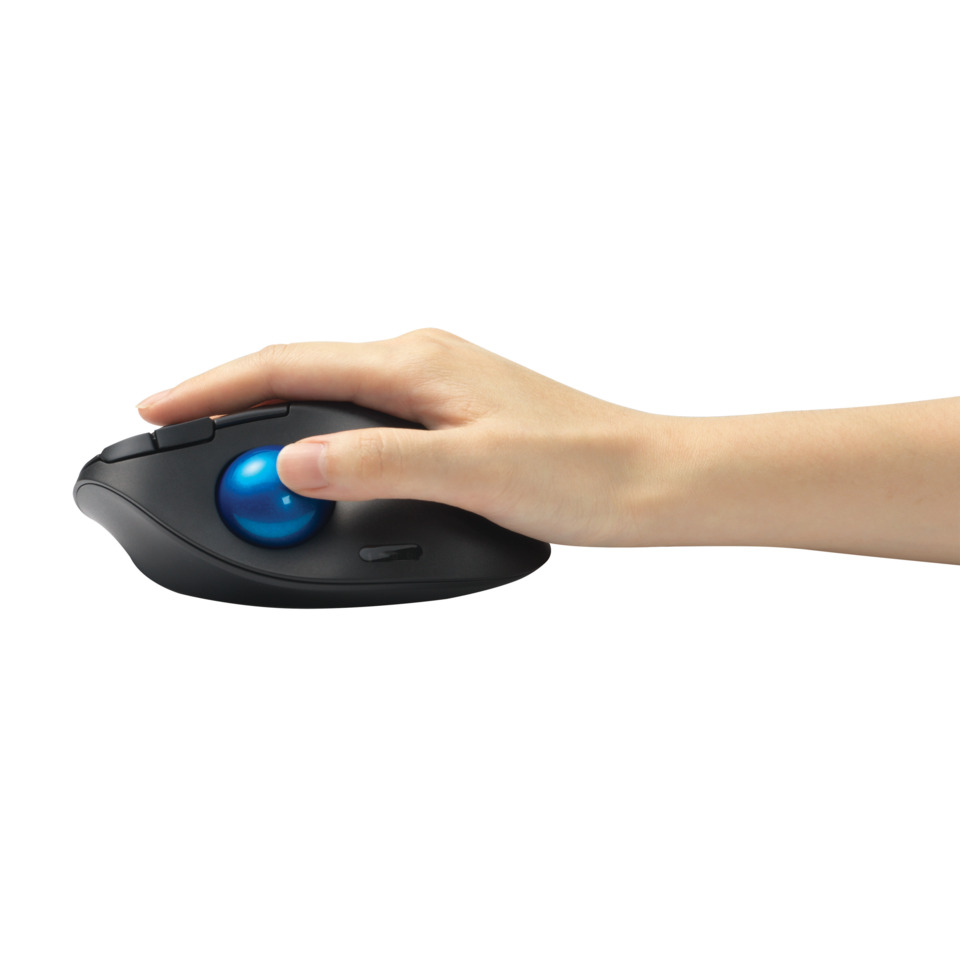 kabellose Maus, optische Maus, Maus, ergonomisch, blauer Trackball