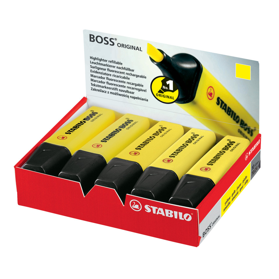 Highlighter, Fluorescent, Marker, Stabilo, Gelb