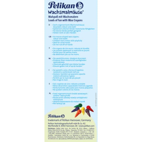 Wachsmalmaus 501/6, 6 Stück PELIKAN 400191643