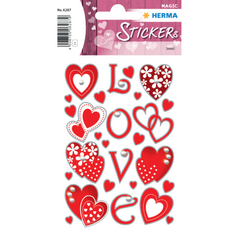 Sticker Love, Jewel, 12 Stück HERMA 6287