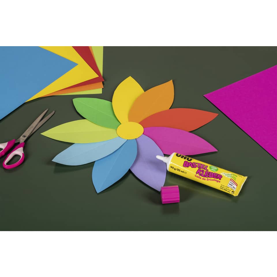 Papierblume, Künstlerisch, Bastelmaterial, Schere, Kleber