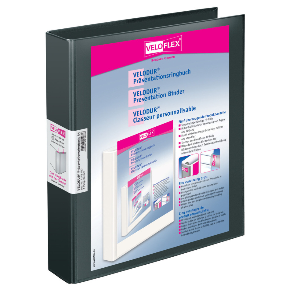 Präsentationsordner, Binder, Pappe, Fächer, Vorderseite