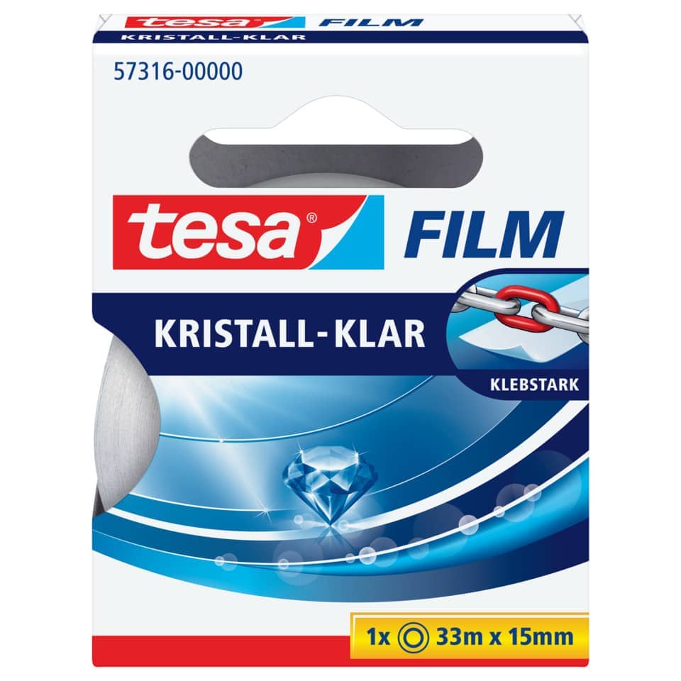 Kristall-Klar, Film, Klebestark, Diamant, 33m x 15mm