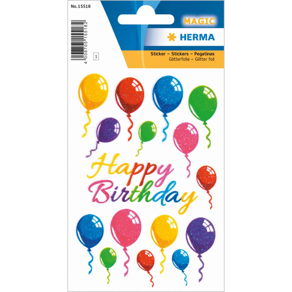 Birthday, Sticker, Glitter, Balloon, Decorations