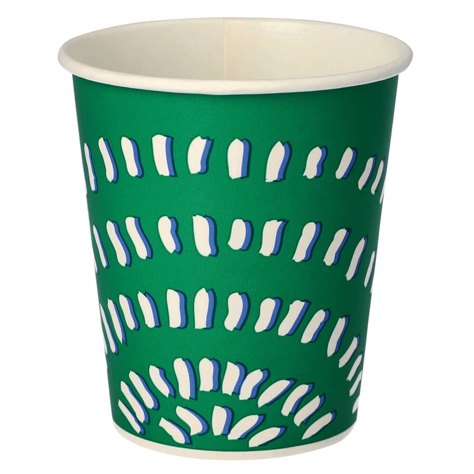 Pappbecher, Grün, Muster, Einweg, Becher