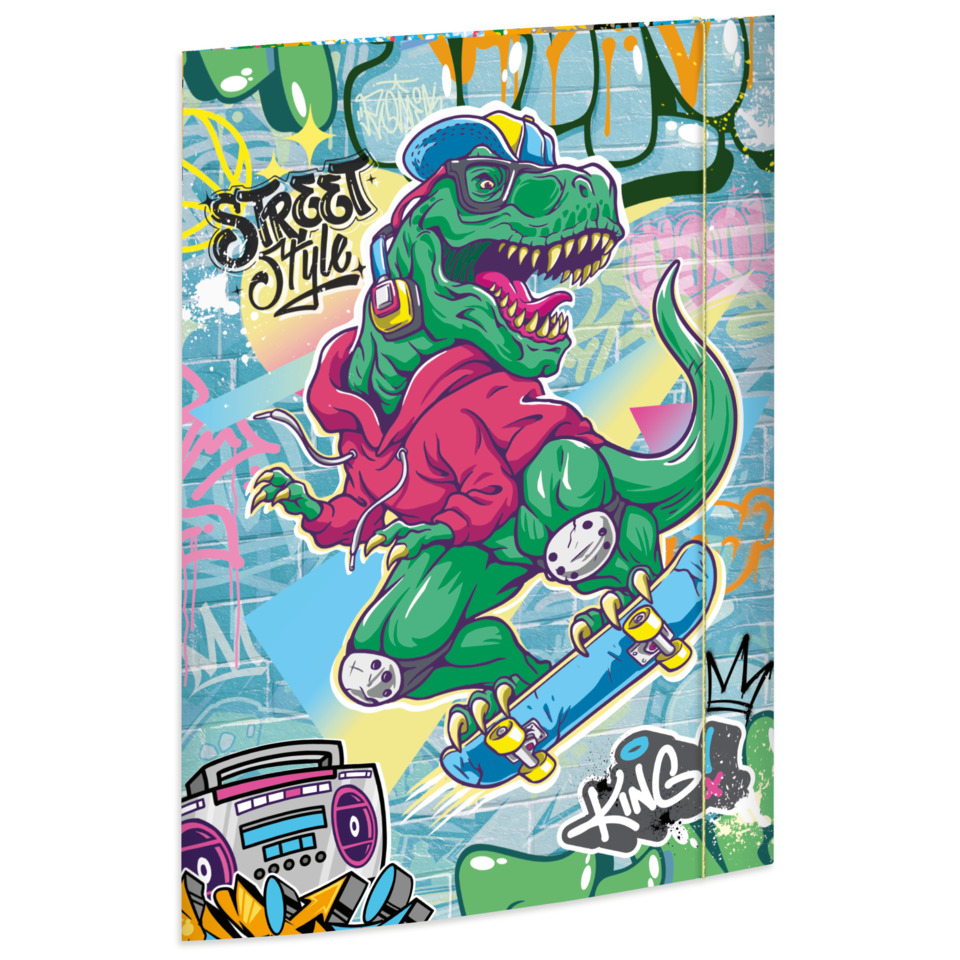 Graffiti, T-Rex, Skateboard, Street Art, Graffiti-Druck