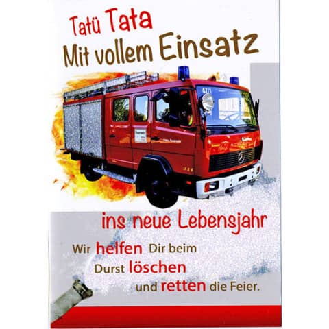Geburtstagskarte Feuerwehr  Bild  51-P124