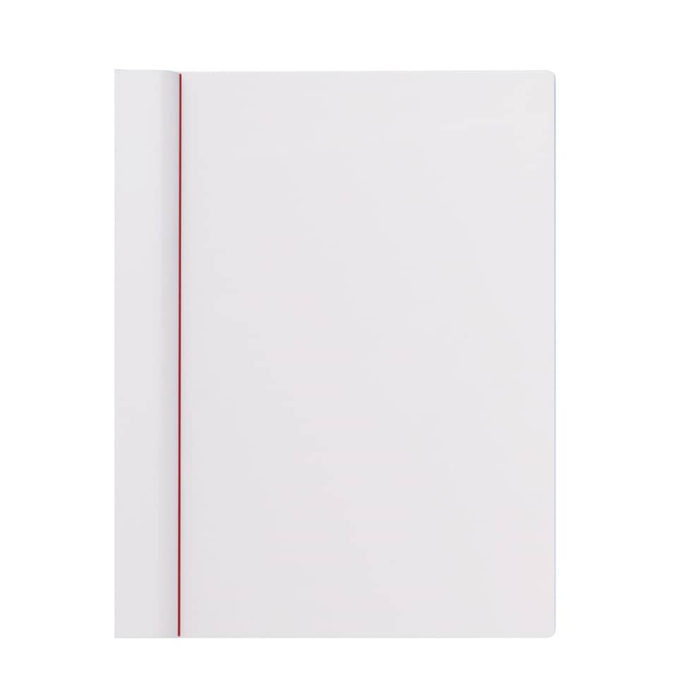 Notizbuch, Notizbuch, weiße Seiten, rote Elastikband, glattes Papier
