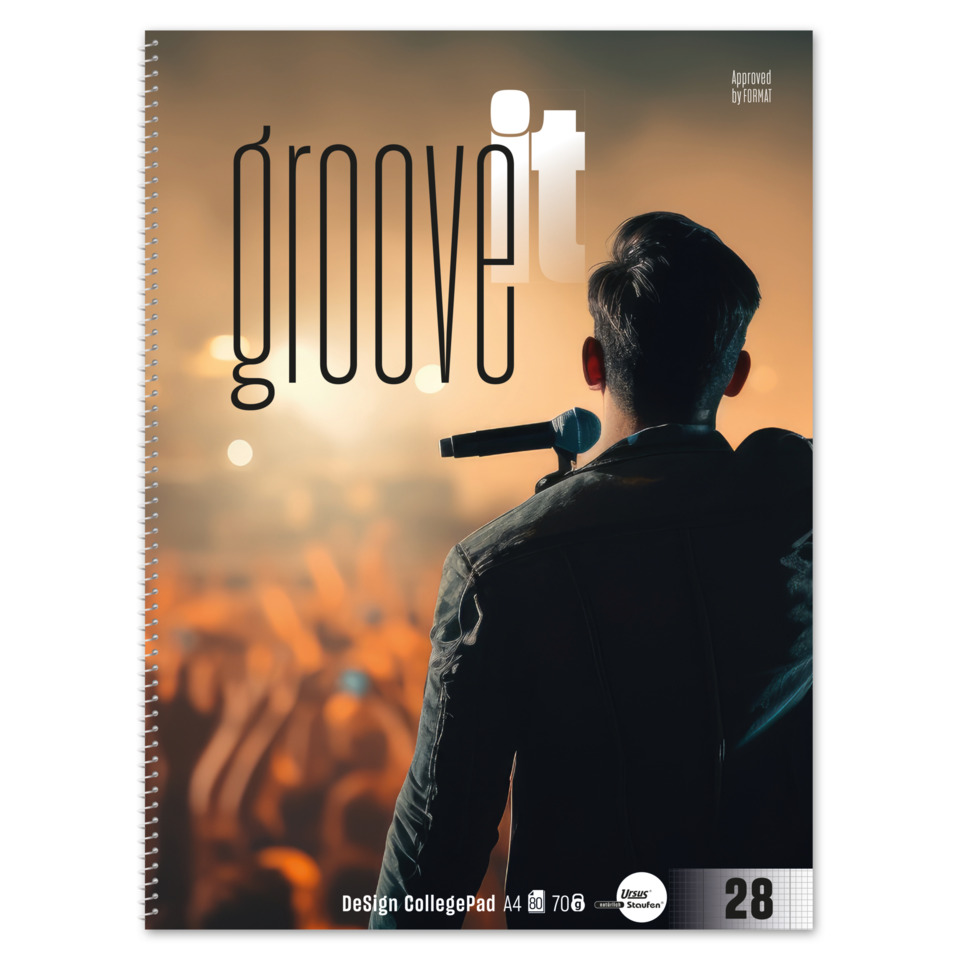 notebook, gouve stare, concert, microphone, college pad
