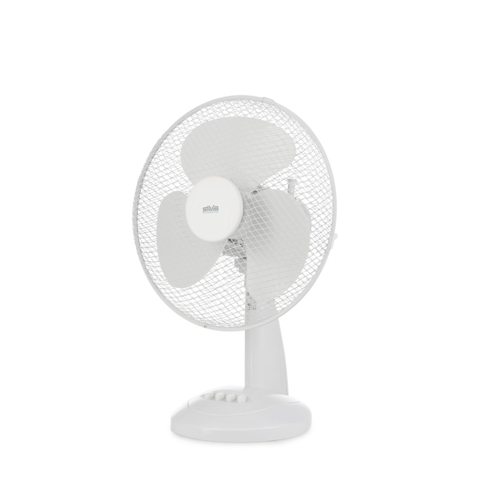 Ventilator, Tischventilator, 3-Blatt, Netzgitter, Weiß