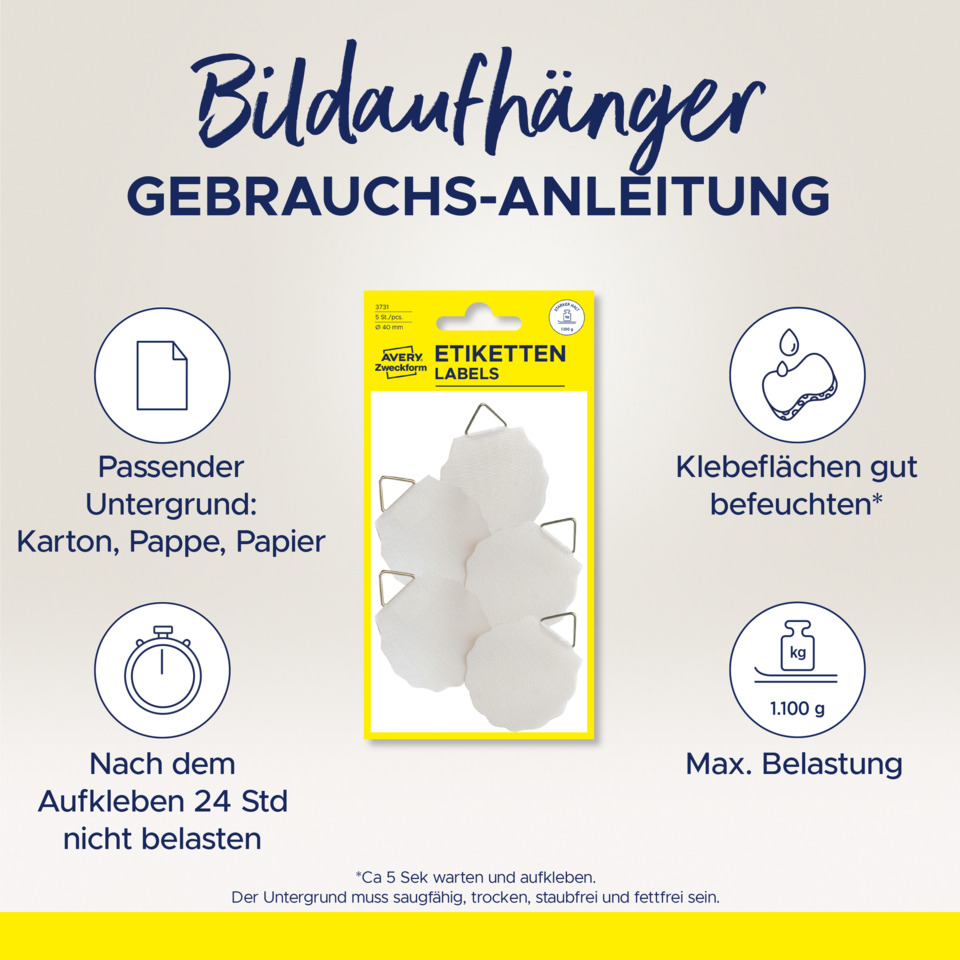 Etiketten, Labels, Klebeflächen, Untergrund, Gewicht 1.1 kg