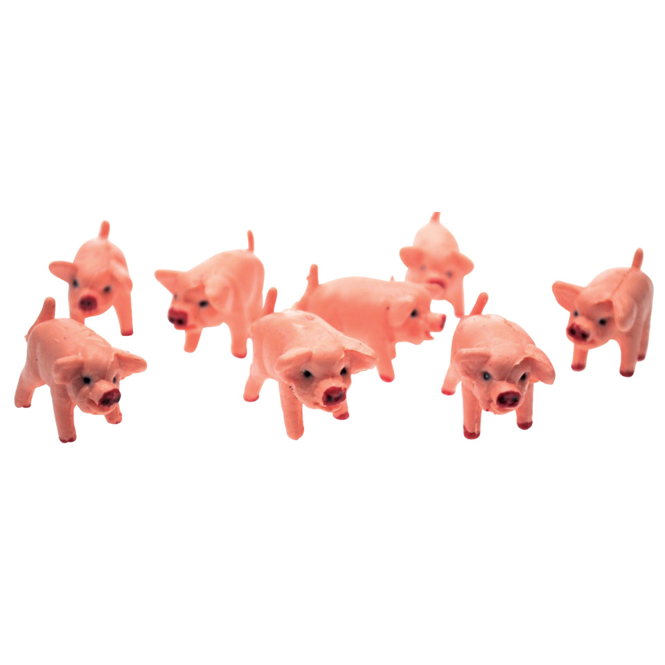 Schweinchen, Schweine, Miniaturfiguren, rosa, Tierfiguren