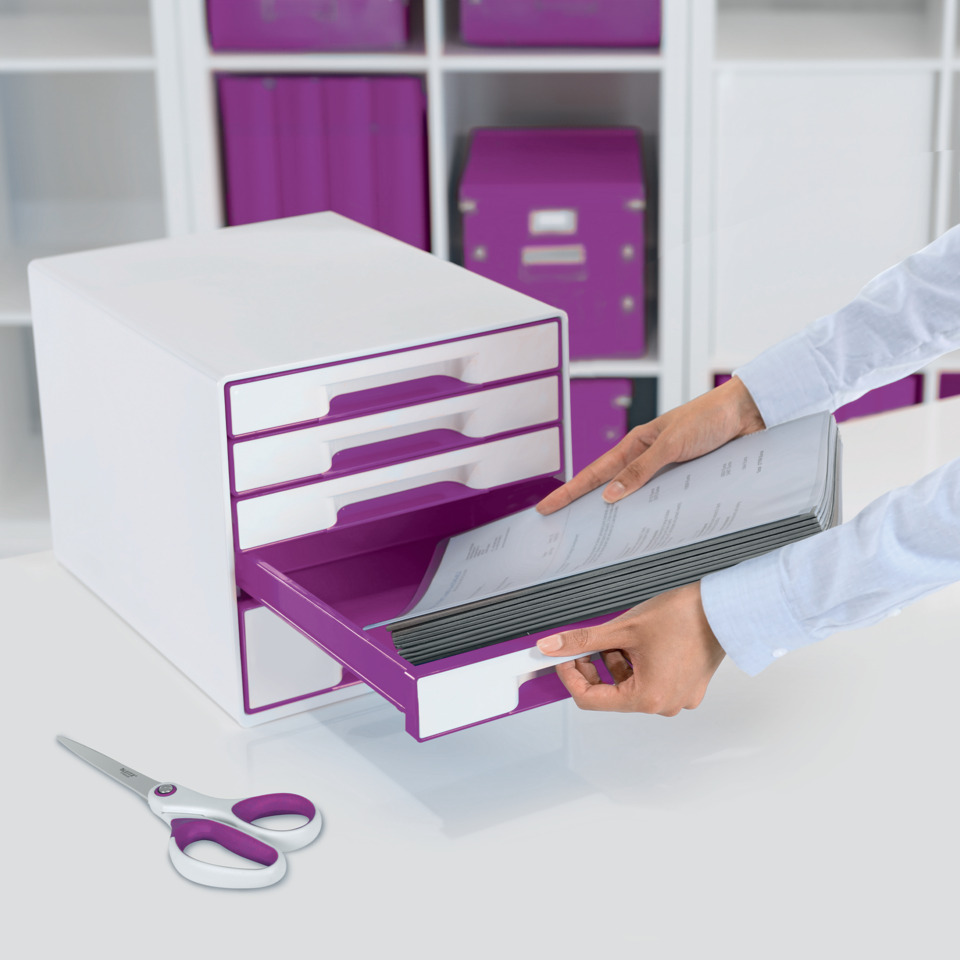 Schubladenbox, Aufbewahrung, Kleinteile, Schneiderschere, Schubladeneinheit, Schreibtisch-Organizer, Schublade, Aufbewahrungsbox, Kunststoff, lila