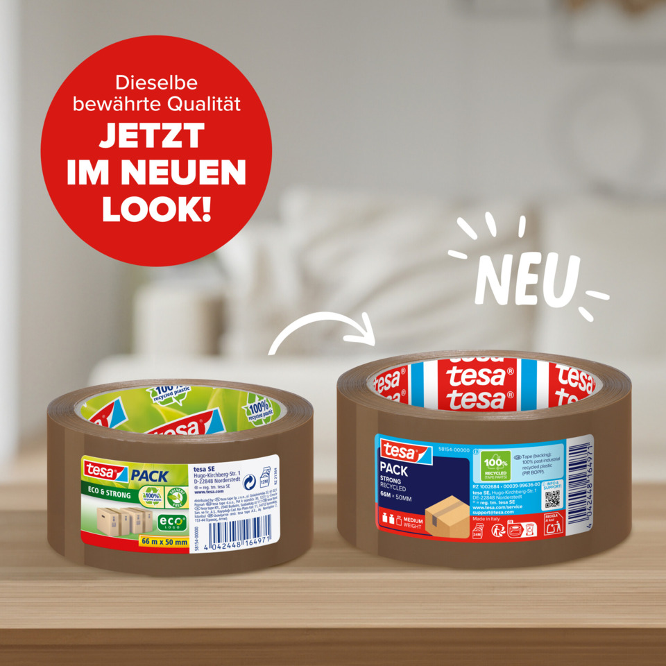 Klebeband, Masking Tape, Recyceltes Material, braunes Klebeband, Tesa Pack