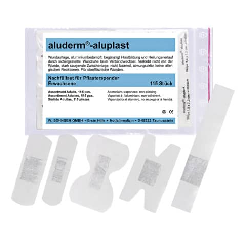 aluderm® Nachfüllset für Pflasterspender   115 Stück aluderm+silber 1009916